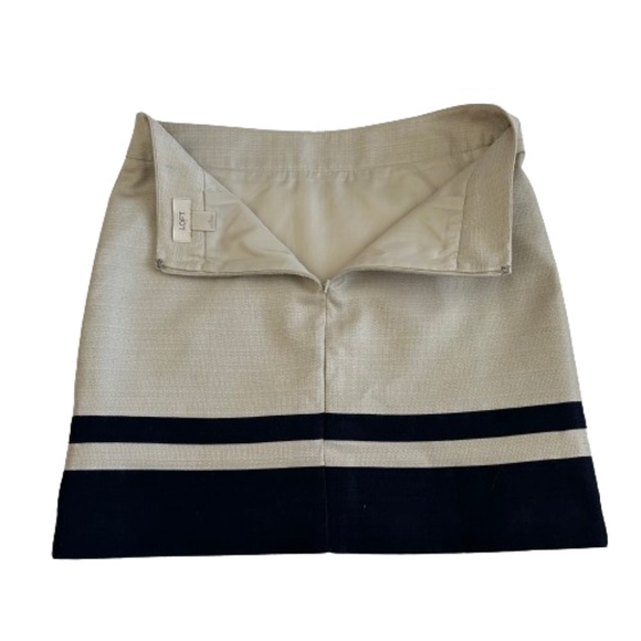Ann Taylor LOFT Women 6 Beige/Black Color Block A-line Lined Mini Straight Skirt - Picture 6 of 12